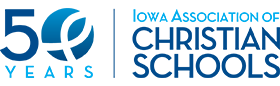 Iowa Association of Christian Schools 50 year anniversary logo